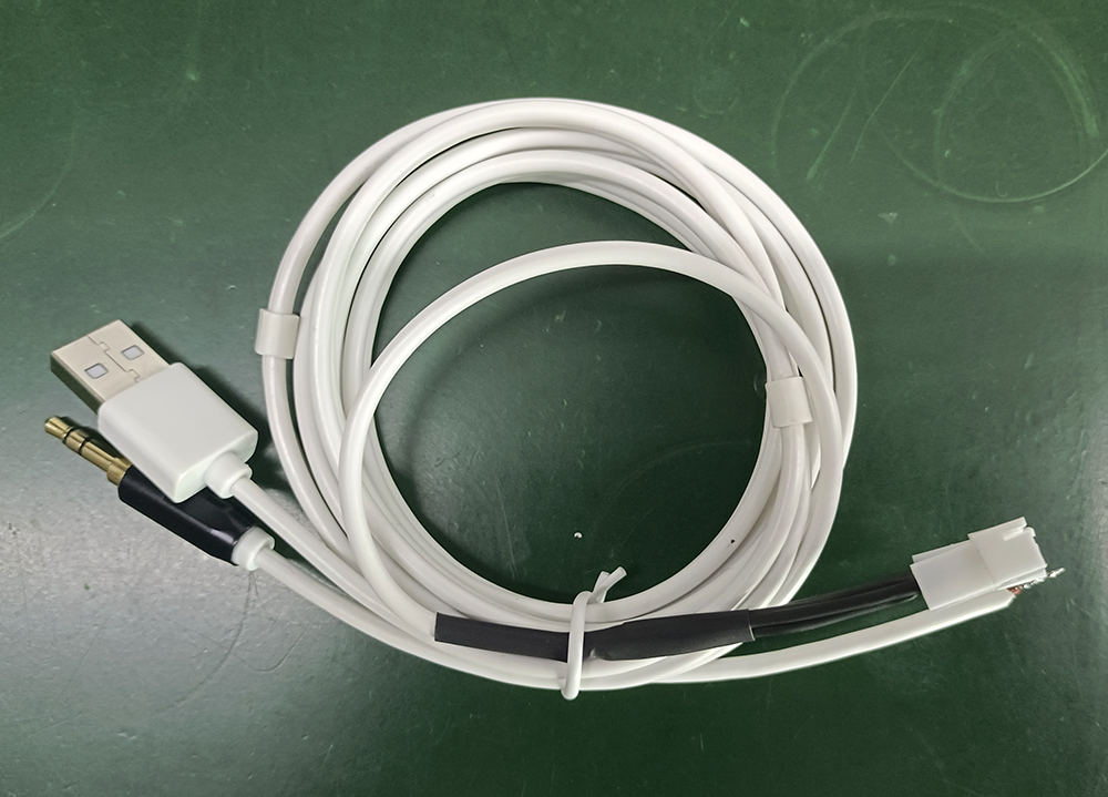 USB/三級(jí)音頻頭二合一雙拼線，音樂(lè)枕線材生產(chǎn)